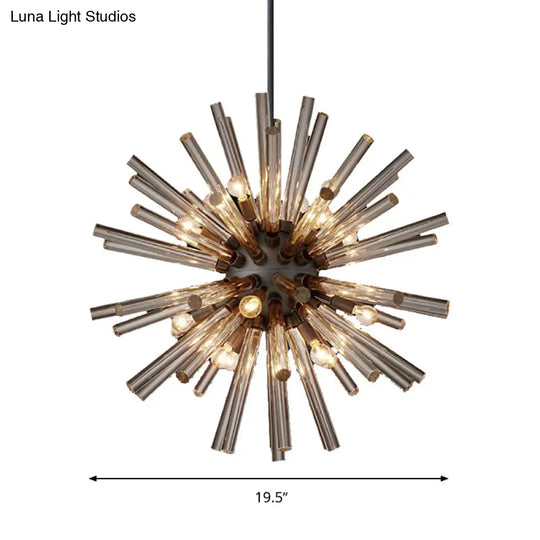 9-Bulb Living Room Chandelier Lighting Modern Brass Pendant Light Fixture With Starburst Beveled