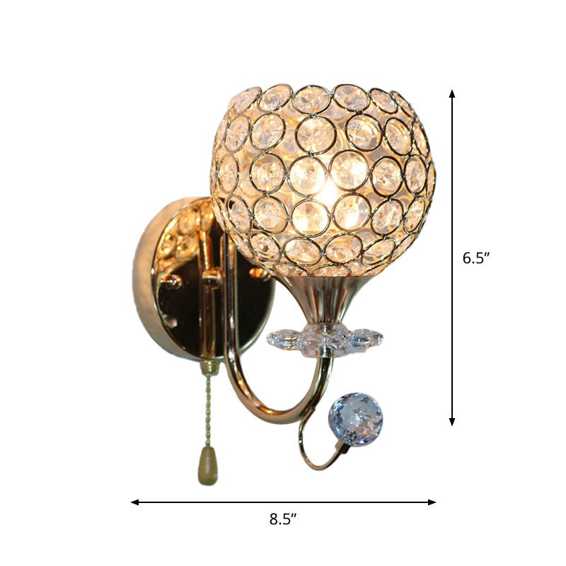Contemporary Beveled Glass Gold Wall Sconce Light With 1 Head - Stylish Mount Fixture For Living