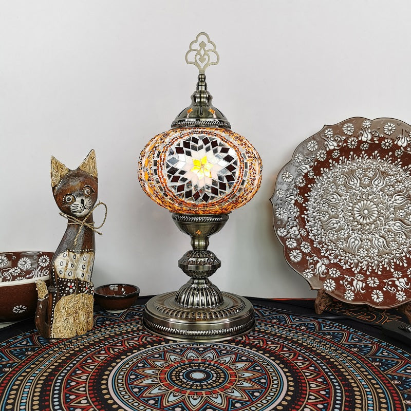 Caroline - Moroccan Oblong Night Light - Stained Art Glass Lamp