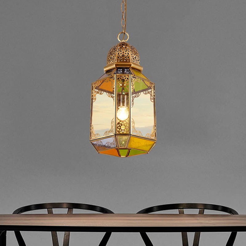 Retro Single Bulb Pendant Lamp With Clear Glass Shade And Brass Finish For Living Room Ceiling