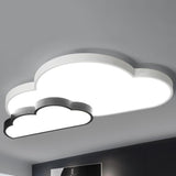 Nordic Cloud Led Flush Mount In Black And White - White/Warm Lighting Black-White / Warm