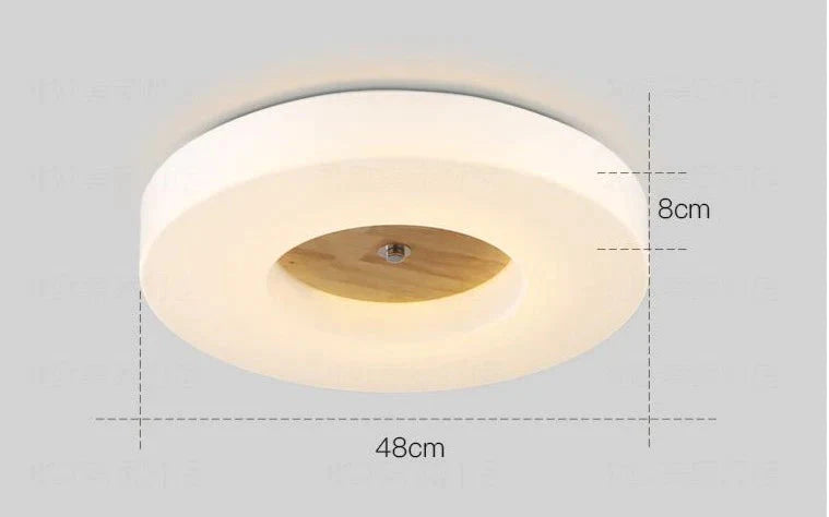 Simple Creative Home Round Solid Wood Ceiling Lamp