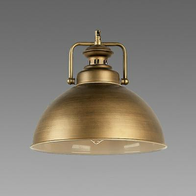 Vintage Retro Brass Pendant Lamp With Handle - Brushed Domed Style 1-Light Suspension For Kitchen