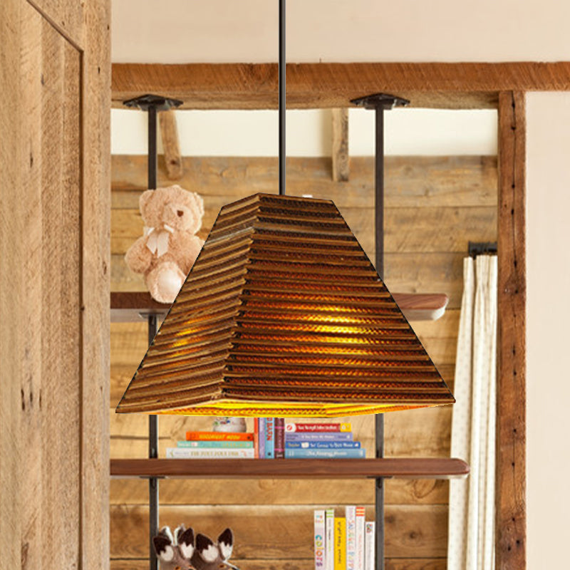 Asian Style Trapezoid Paper Pendant Lamp - Perfect For Dining Table