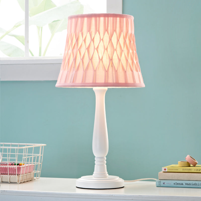 Macaron Barrel Shaped Book Light In Pink/Purple/Green - 1 Bulb Nightstand Lamp For Bedroom Pink
