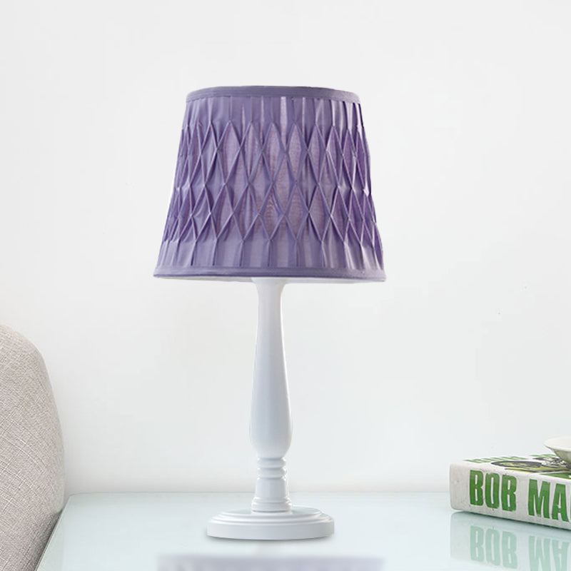 Macaron Barrel Shaped Book Light In Pink/Purple/Green - 1 Bulb Nightstand Lamp For Bedroom Purple