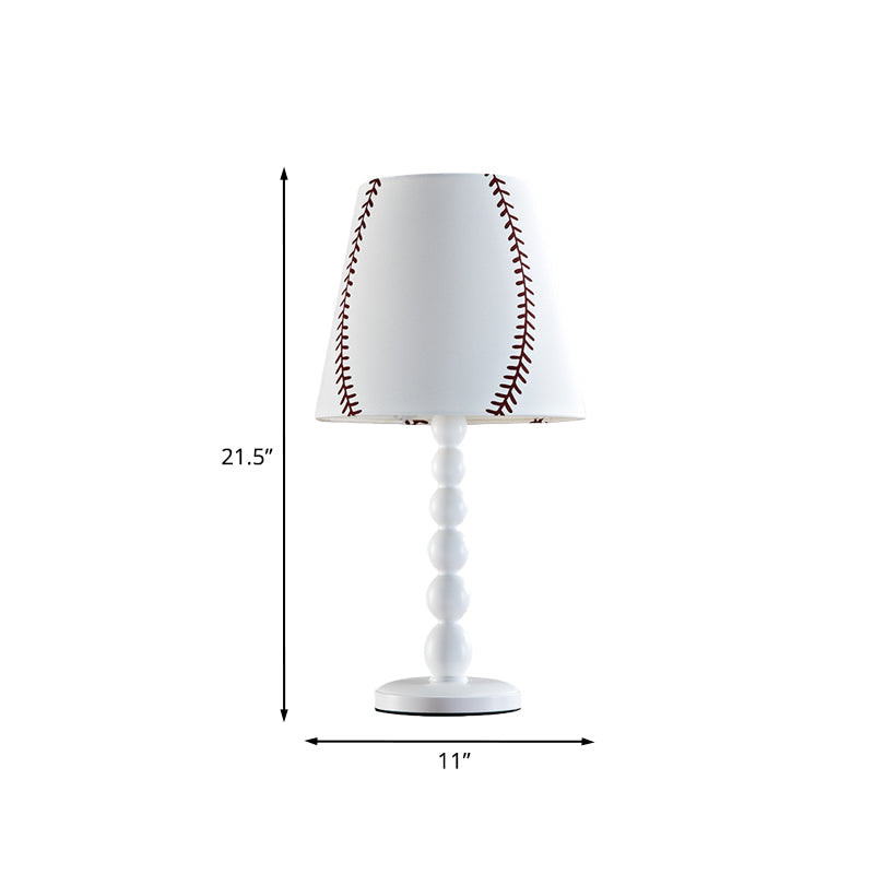 Modern Baseball Design Barrel Night Table Lamp With Reading Light - Bedroom Décor