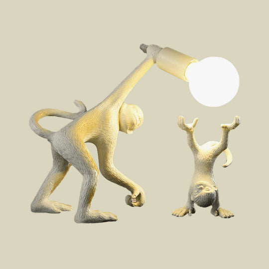 Artistic Monkey Shape Night Table Light - Stylish 1 Bulb Reading Lamp For Bedroom Available In Gold