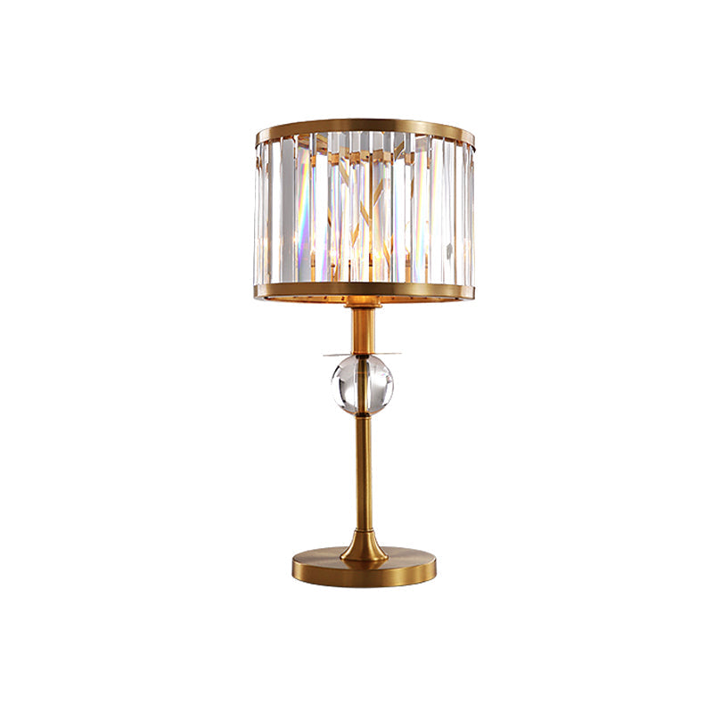 Aurélie - Gold Single Short Cylinder Table Lamp Postmodern Gold Prismatic Crystal Night Light for Living Room