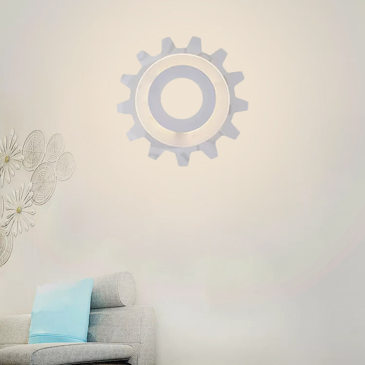 Acrylic Led Wall Light With White Finish For Kids Bedroom - Gear Sconce