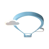 Cartoon Acrylic Led Ceiling Light: Hot Air Balloon Theme In Pink/Blue For Nursery