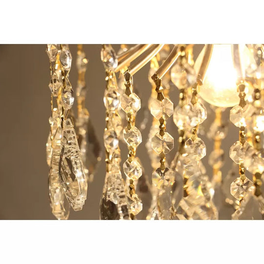 Raindrop Suspension Light With Clear Crystals - Luxurious Metal Pendant For Kindergarten Ceiling 1