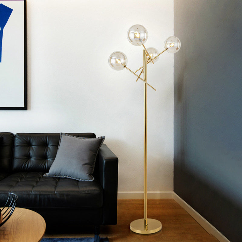 Nordic Led Gold Tree-Like Metal Standing Lamp - Contemporary Floor Light For Living Room
