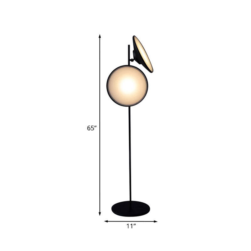 Nordic Trumpet Metal Led Floor Reading Lamp In Black - Study Room Lighting (Warm/White Light)