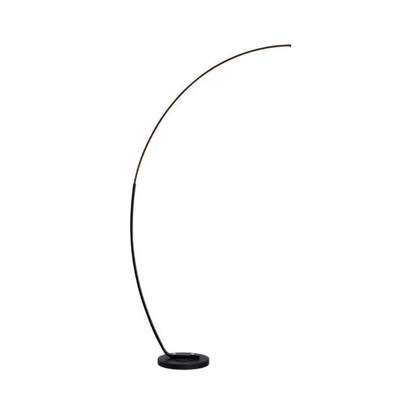 Black Over-Curved Led Floor Standing Lamp - Nordic Metal Design Perfect For Living Room Reading