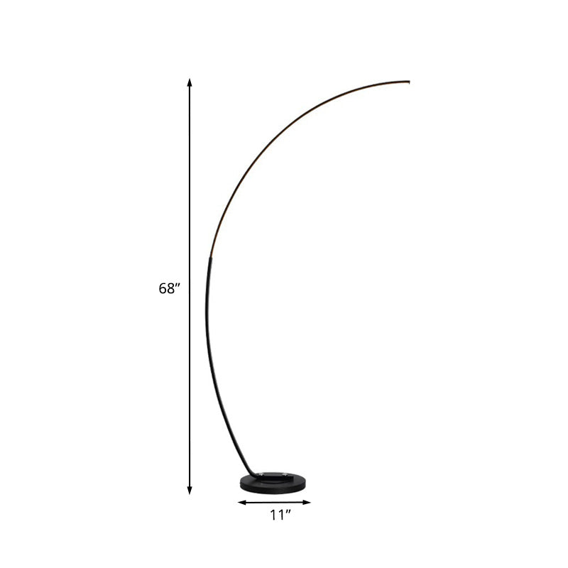 Black Over-Curved Led Floor Standing Lamp - Nordic Metal Design Perfect For Living Room Reading