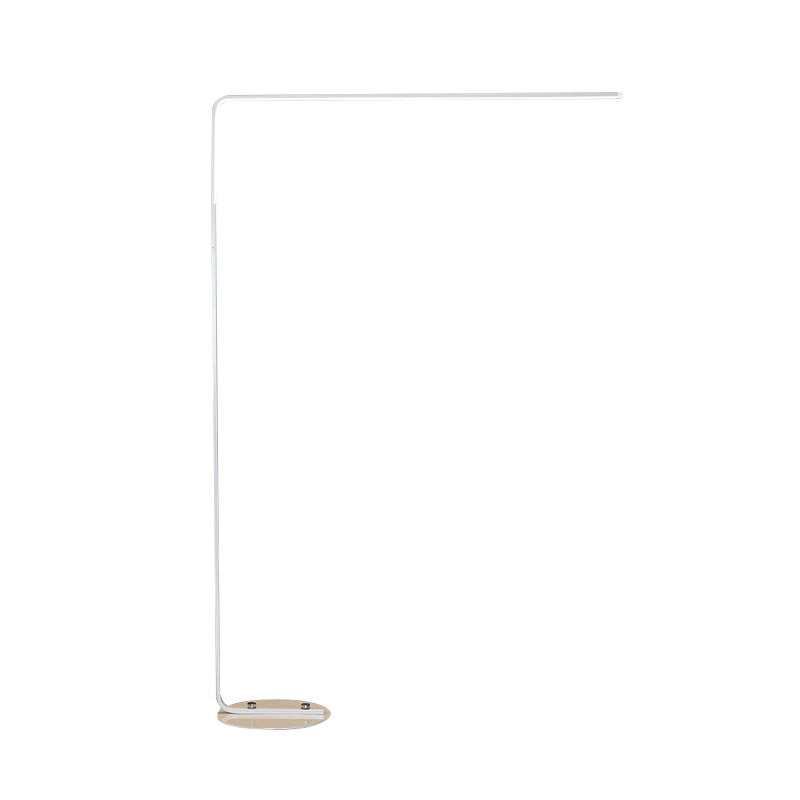 Triangle-Shaped Metallic Led Floor Lamp For Bedroom - Nordic Black/White Reading Light