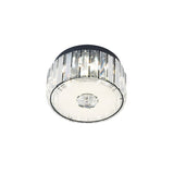 Minimalist Cylinder Crystal Led Ceiling Flush Light For Balcony Clear Rectangle-Cut Design