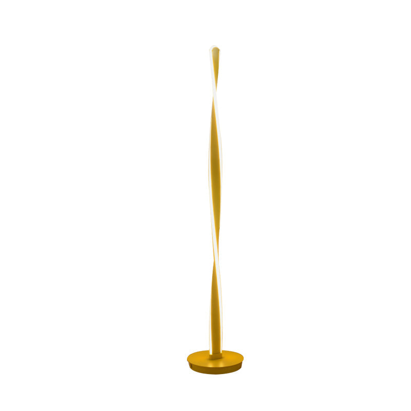 Nordic Led Twist Stick Floor Lamp - Illuminating Yellow Accent For Living Room