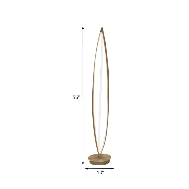 Modern Led Floor Lamp - Metallic Leaf Design Adjustable Light Temperature