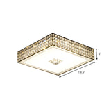 Modern Led Black Ceiling Mounted Lamp For Bedroom - K9 Crystal Square Flush Lighting