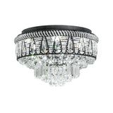 Contemporary Led Crystal Ceiling Light Fixture In Black - Bedroom Flush Mount Lamp