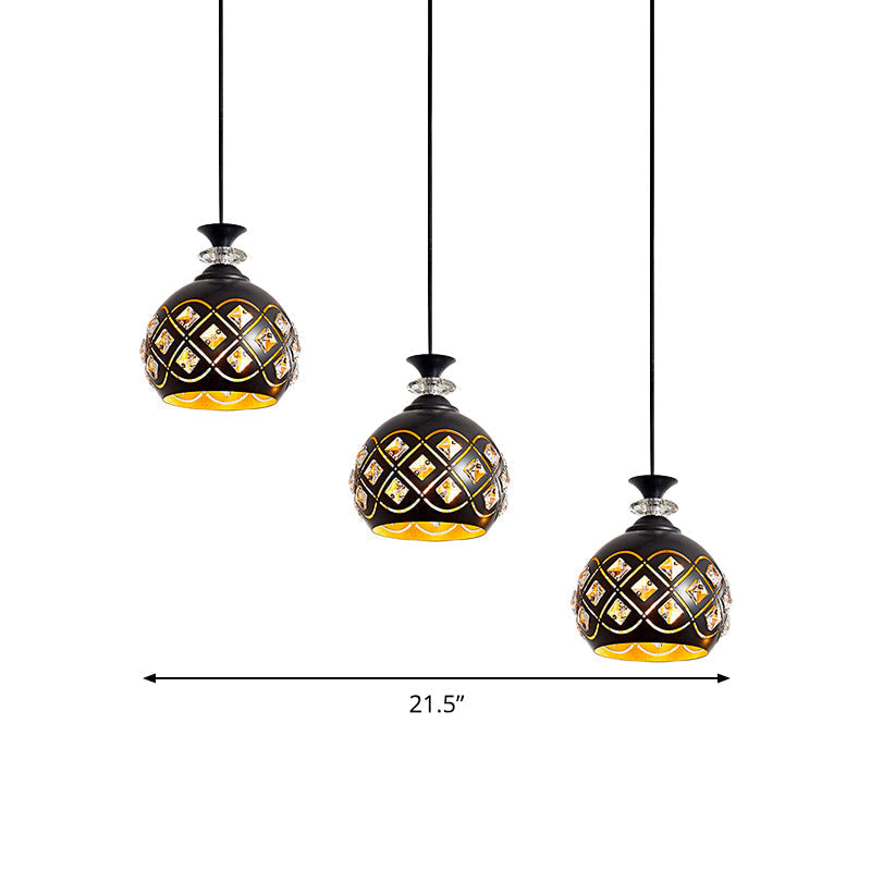 Modern Black Pendant Light With 3-Light Metal Multi Ceiling Lamp - Ideal For Dining Table