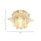 Small Led Crystal Flush Mount Modern Ceiling Lamp - Daffodils Blossom Design For Corridor