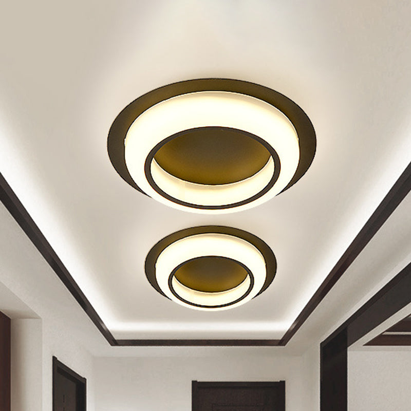 Nordic Led Circle Ceiling Light In Acrylic - Sleek Flush Mount For Bedroom Grey