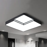 Modern Led Square Flush Mount Ceiling Light Fixture - White/Black White/Warm (16.5/20.5 W) Black /