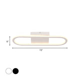 Ellipse Led Ceiling Light - 15/19 Metal Flush Mount Simple Black/White Design White/Warm Glow