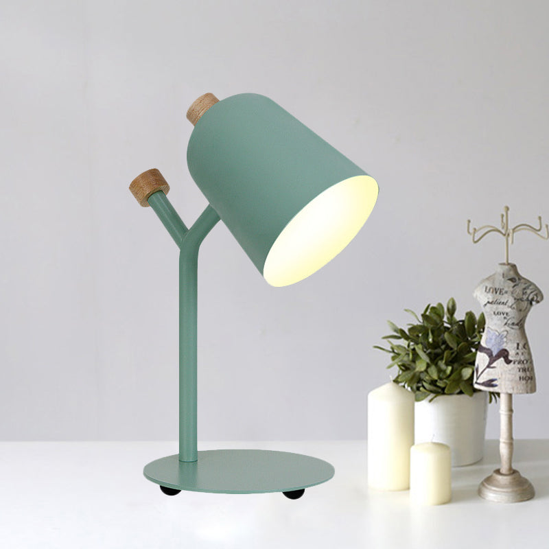 Macaroon Single Head Metal Table Lamp - Green/Light Pink Ideal For Study Room Reading