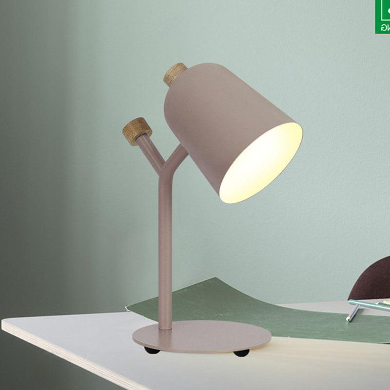 Macaroon Single Head Metal Table Lamp - Green/Light Pink Ideal For Study Room Reading Light