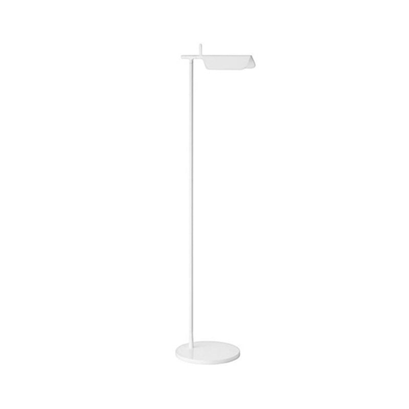 Modern Metallic Led Standing Floor Lamp In White/Black - Perfect For Minimalist Bedroom Lighting
