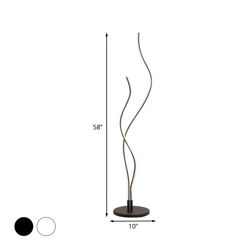 Contemporary Acrylic Led Stand Up Lamp - Black/White