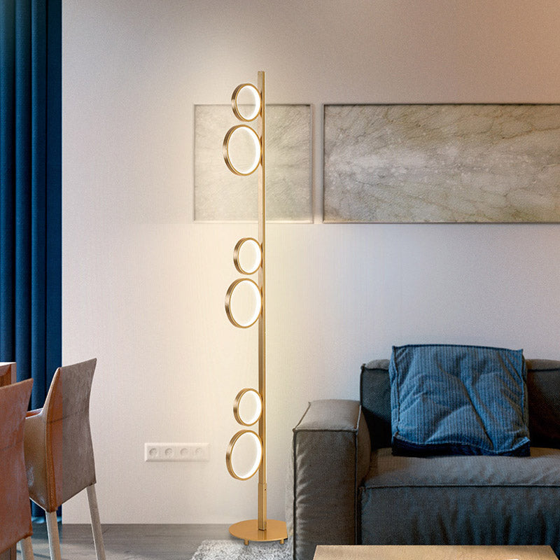 Nordic Acrylic Led Floor Lamp - Sphere Shape Stand Up Light Black/White/Gold Warm/White Lighting