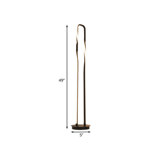Contemporary Black Metal Led Floor Lamp With Adjustable Reading Light And Warm/White/Natural