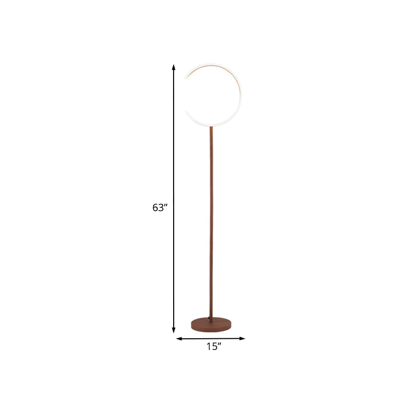 Modern C-Like Led Stand Up Lamp: Sleek Acrylic Design For Bedside Reading Coffee Tone Light With