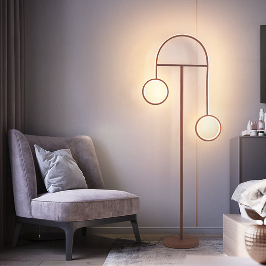 Modern Acrylic Led Floor Lamp In Warm/White Light - Geometrical Stand Up Design For Coffee & Reading