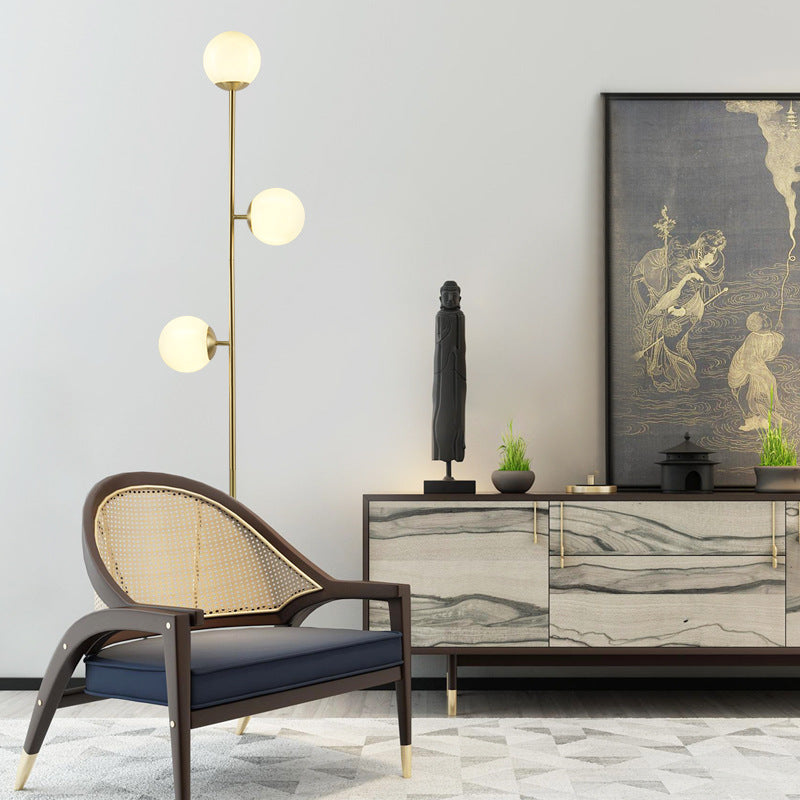 Sleek Led Floor Reading Lamp With Brass Stand Perfect Lighting For Living Room