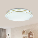 Modern White Led Acrylic Ceiling Lamp - 16/19.5 Geometry Flushmount For Bedroom Lighting / 16