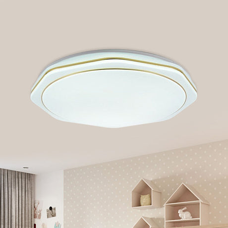 Modern White Led Acrylic Ceiling Lamp - 16/19.5 Geometry Flushmount For Bedroom Lighting / 16