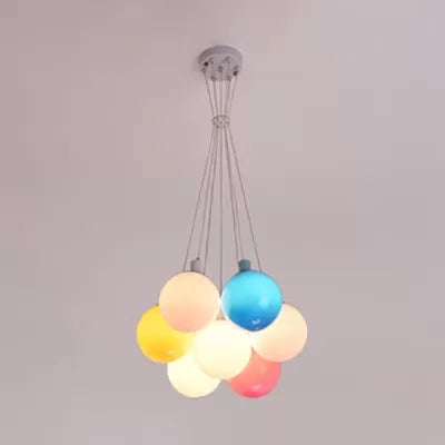 Modern Hanging Balloon Pendant Light For Kids Room Multi-Colored Plastic Design