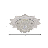 Modern Led Crystal Glass Lotus Ceiling Pendant Light - Flush-Mount Fixture