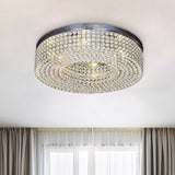 Modern Crystal Flush Mount Ceiling Light Fixture With 6-Bulb Recessed Lighting Clear