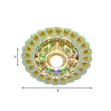 Nordic Blossoms Led Ceiling Light With Faceted Clear Glass For Corridor