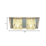 Modern Crystal Flush Mount Led Ceiling Light Fixture - Clear