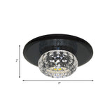Contemporary Led Flush Mount Ceiling Light - Stylish Clear Glass Lighting Fixture For Guest Room