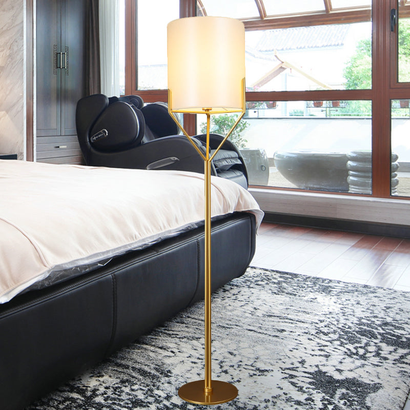 Minimalist White Ellipse Floor Reading Lamp With Single Metal Head - Ideal Standing Light For Living