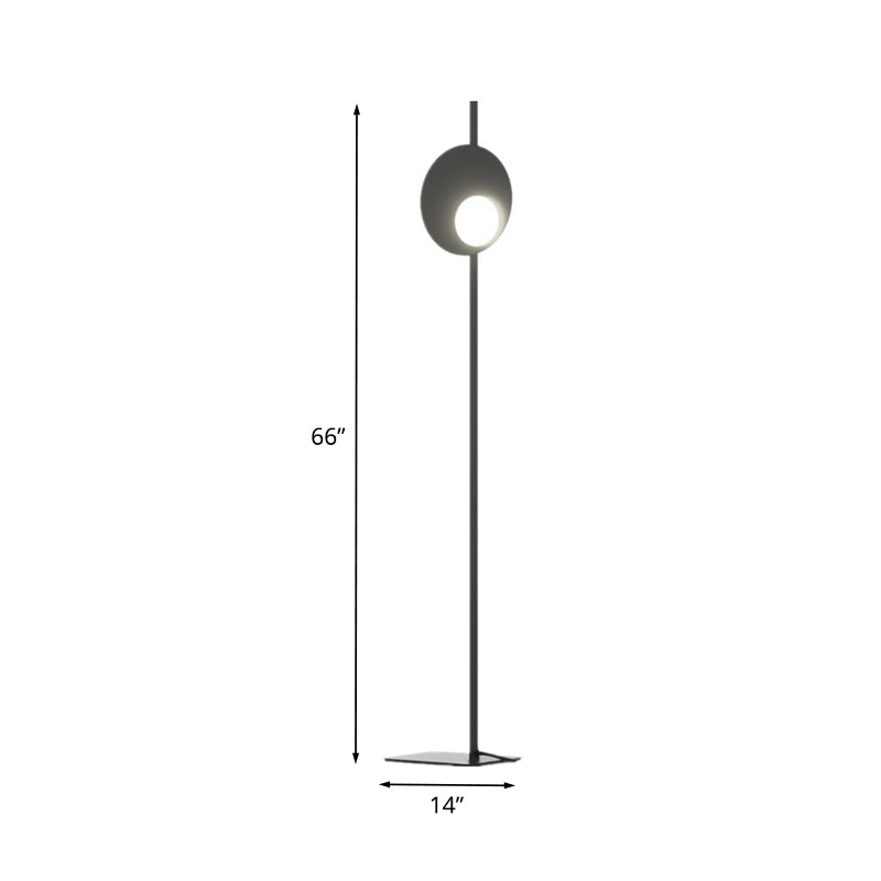 Minimalist Led Metal Floor Lamp - Black Standing Light For Bedroom